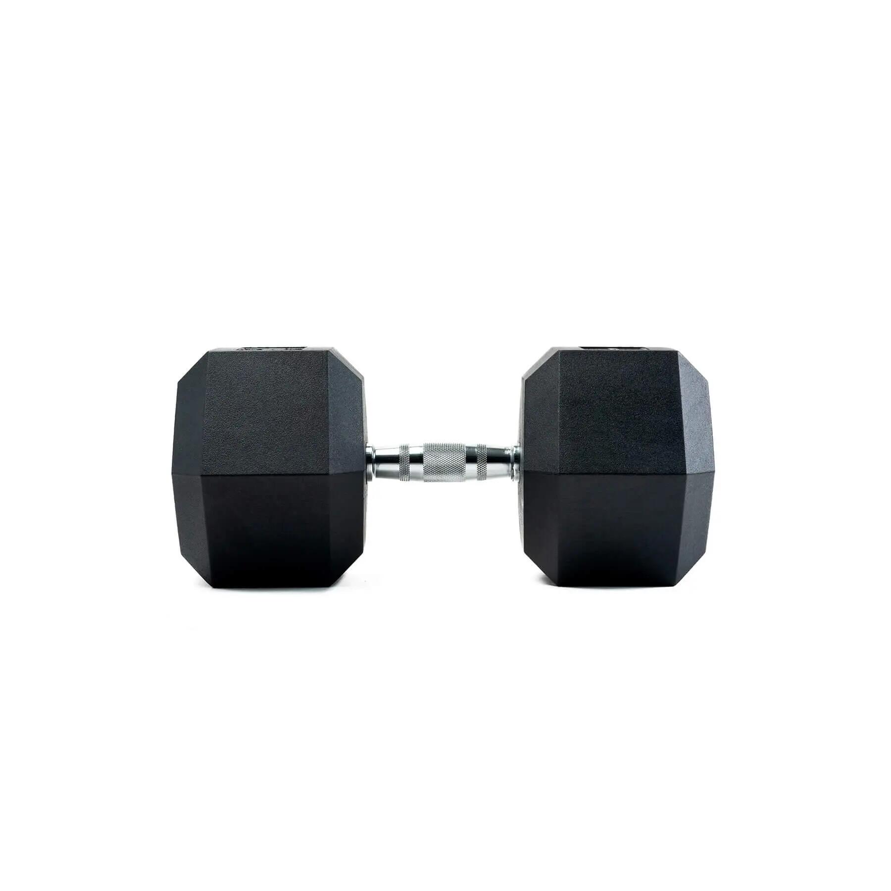 Haltères professionnelles hexagonales en caoutchouc 27 kg (paire) 5/5