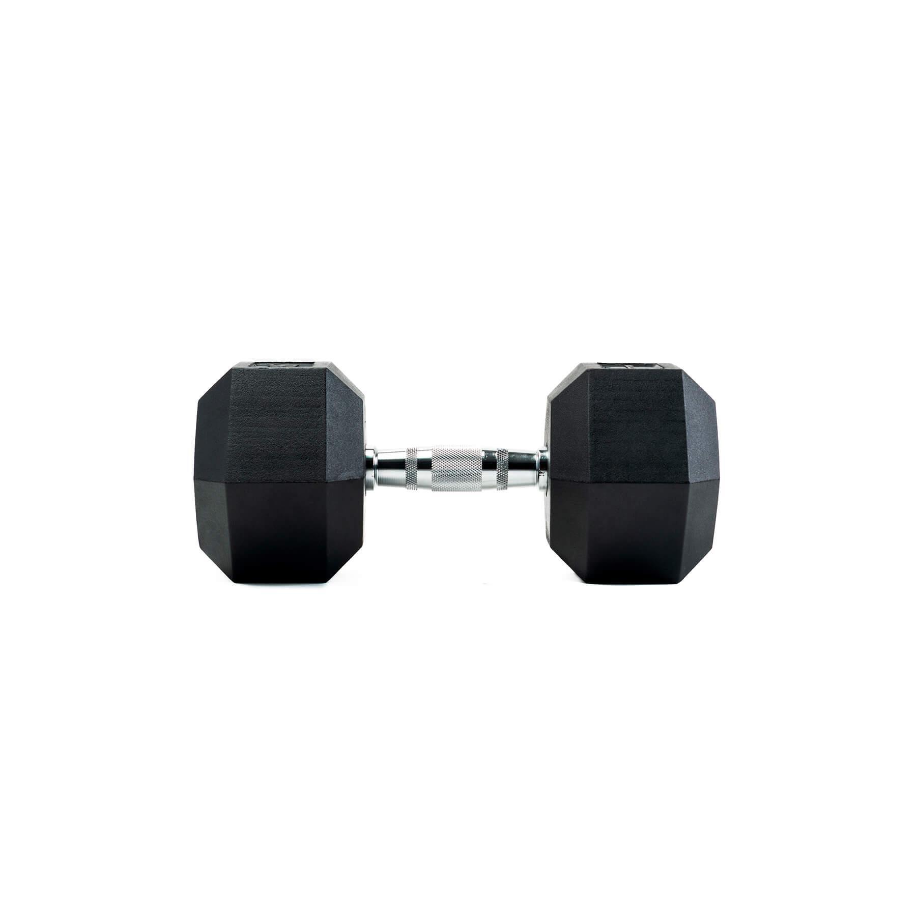 Halteres profissionais de borracha hexagonais 17 kg 5/5