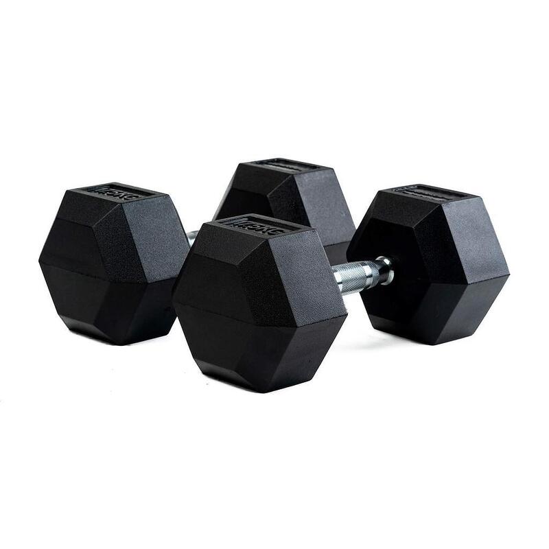 Mancuernas de Goma Hexagonales profesionales 17Kg