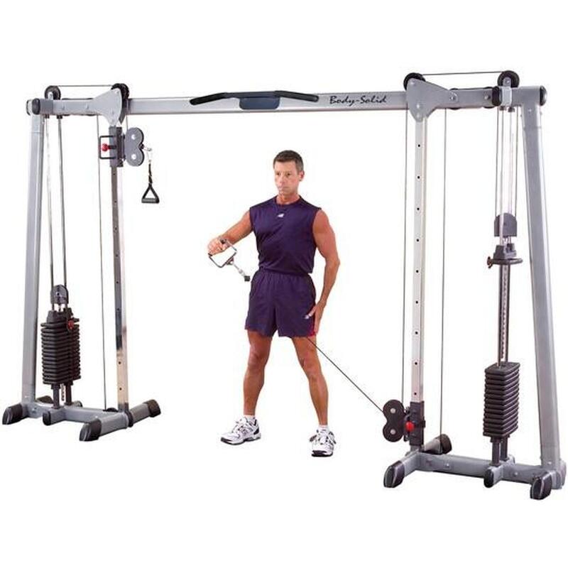 Croisement de câbles Body-Solid GDCC250 Deluxe avec 2 poids de 75 kg