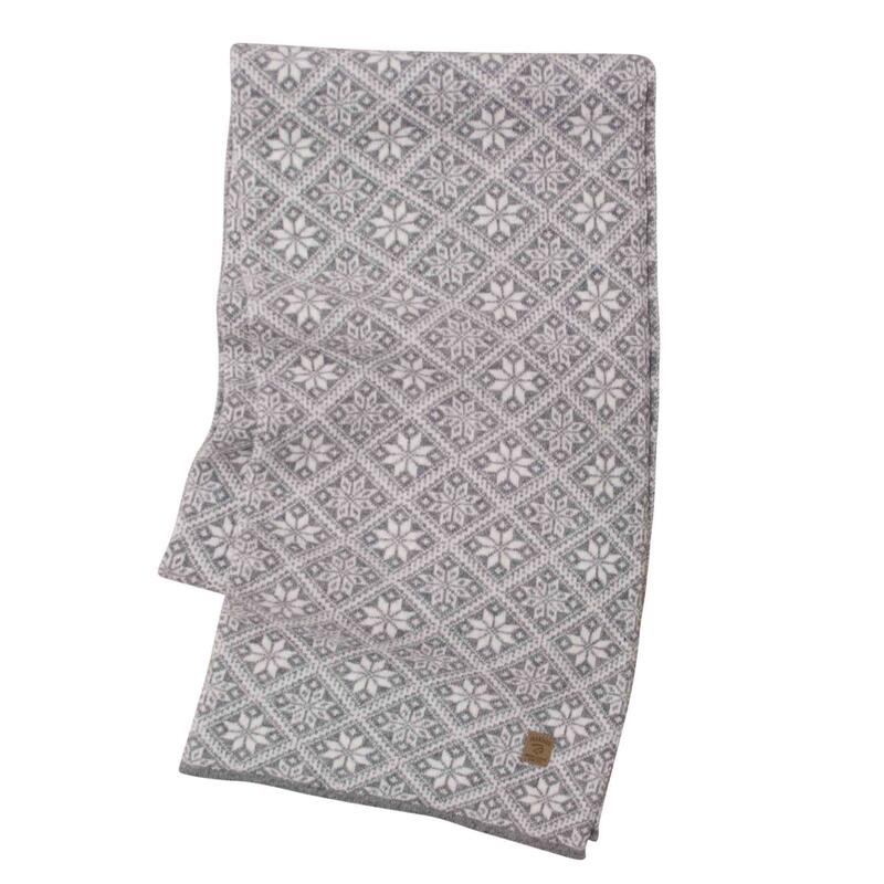 Gebreide sjaal van wol Freya Grey Marl21-One Size 185x27-Grijs