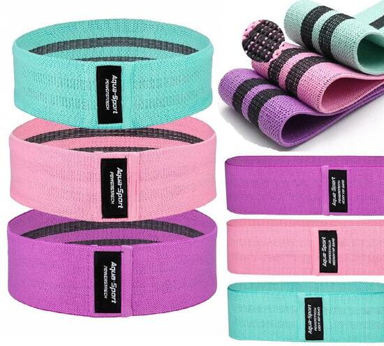 Zestaw 3 gum do ćwiczeń fitness aqua-sport powerstrech hip band