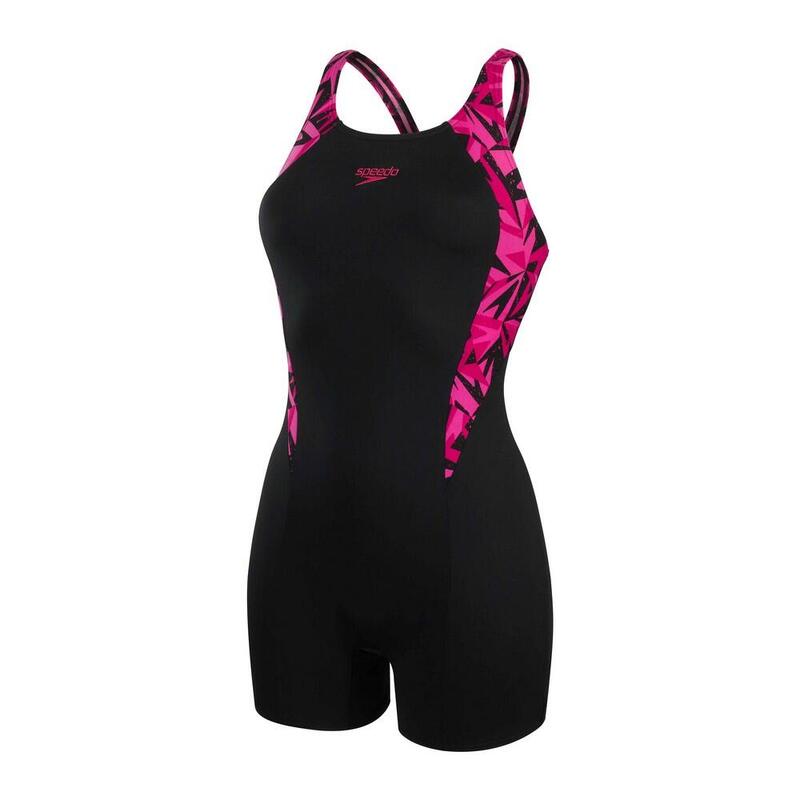 Womens/Ladies Hyperboom Splice Legsuit (Black/Pink) SPEEDO Decathlon