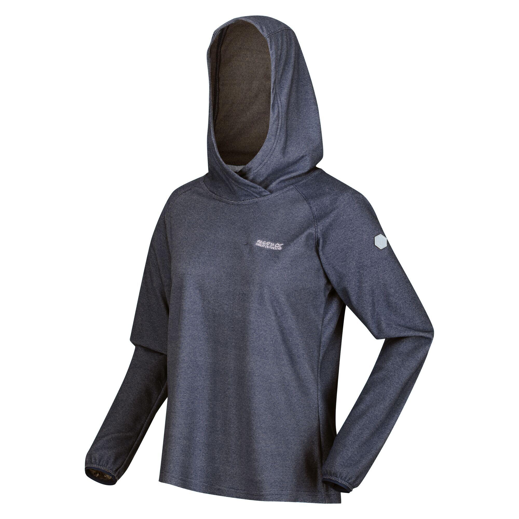 Womens/Ladies Montes Lightweight Hoodie (Navy/White) 3/5