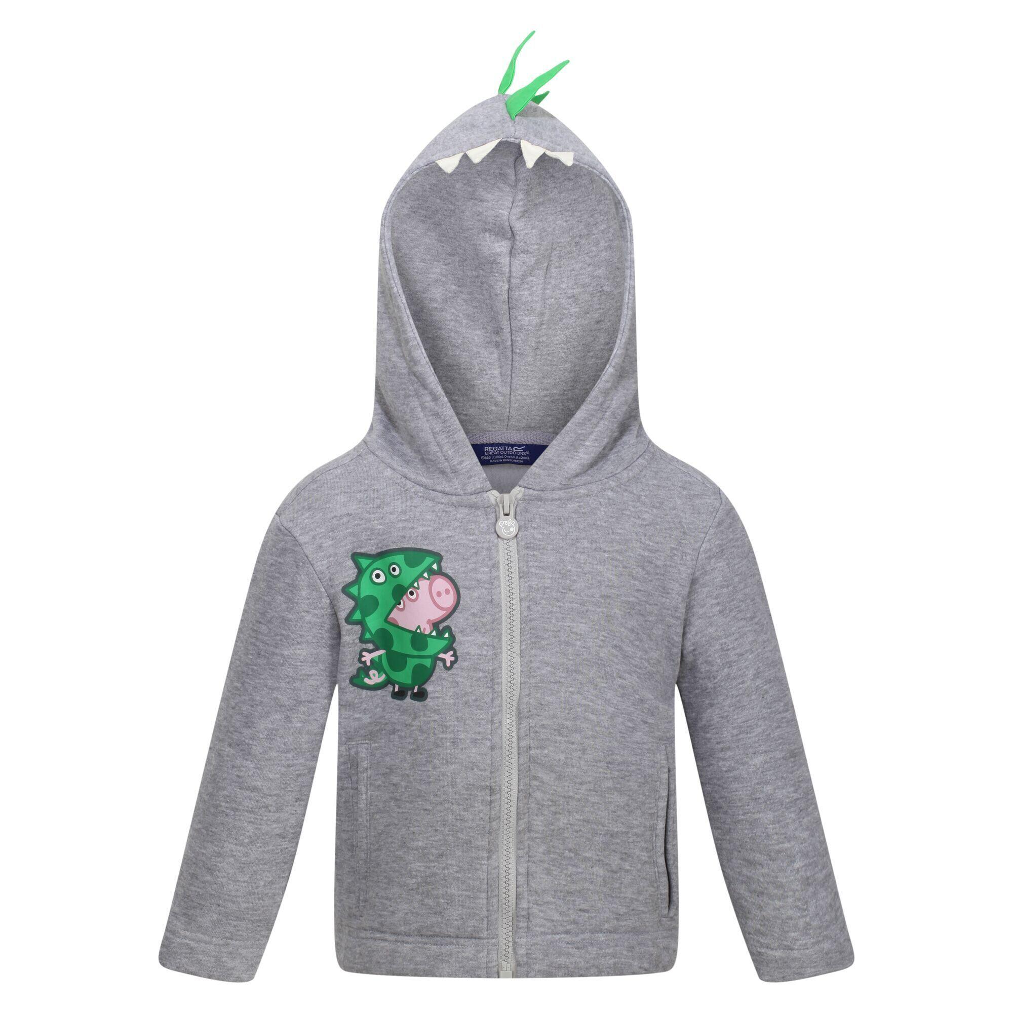 Childrens/Kids Peppa Pig Dinosaur Marl Fleece Jacket (Grey) 1/5