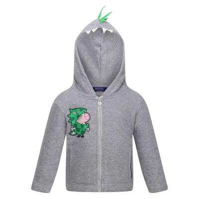 Kinder/kids peppa pig full zip fleece jas (grijze mergel)