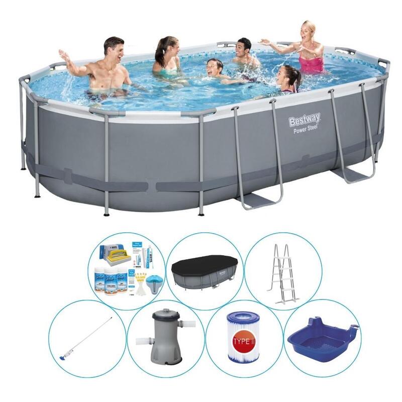 Paquet Confort de la piscine - Bestway Power Steel 488x305x107 cm - Ovale