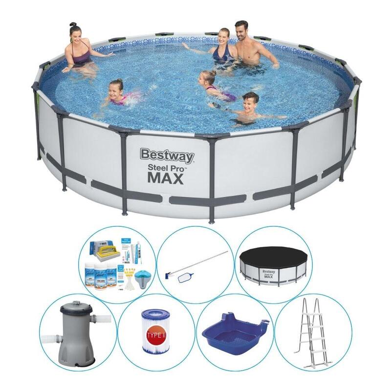 Paquet de piscine tout en 1 - Bestway Steel Pro MAX Ronde 457x107 cm