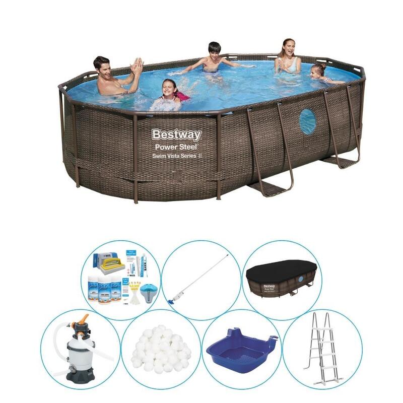 Piscine avec accessoires - Bestway Power Steel Swim Vista 488x305x107 cm