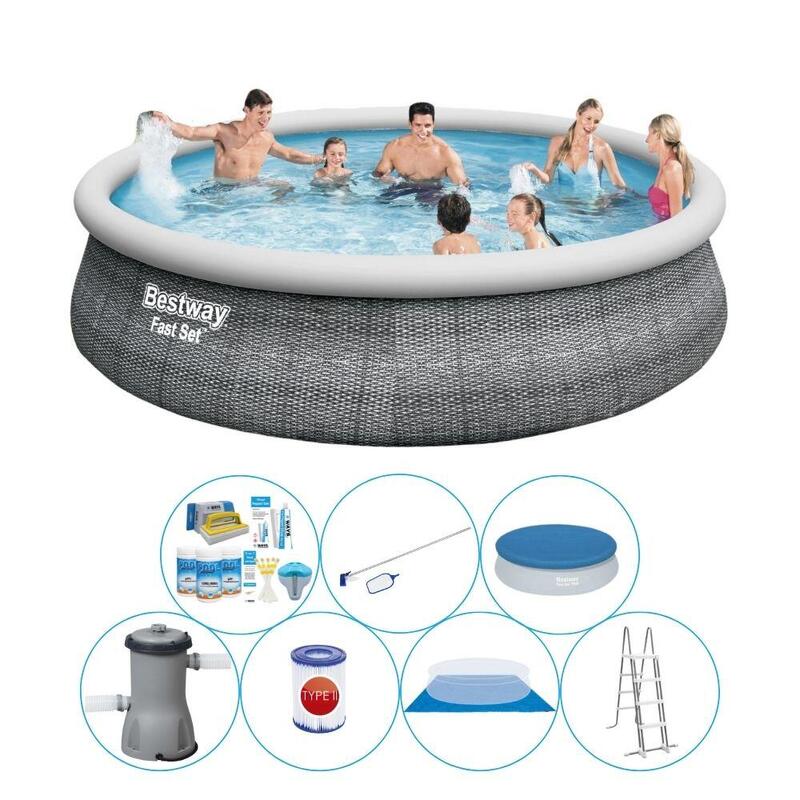 Bestway Fast Set Rattan Ronde 457x107 cm - Deal de piscine