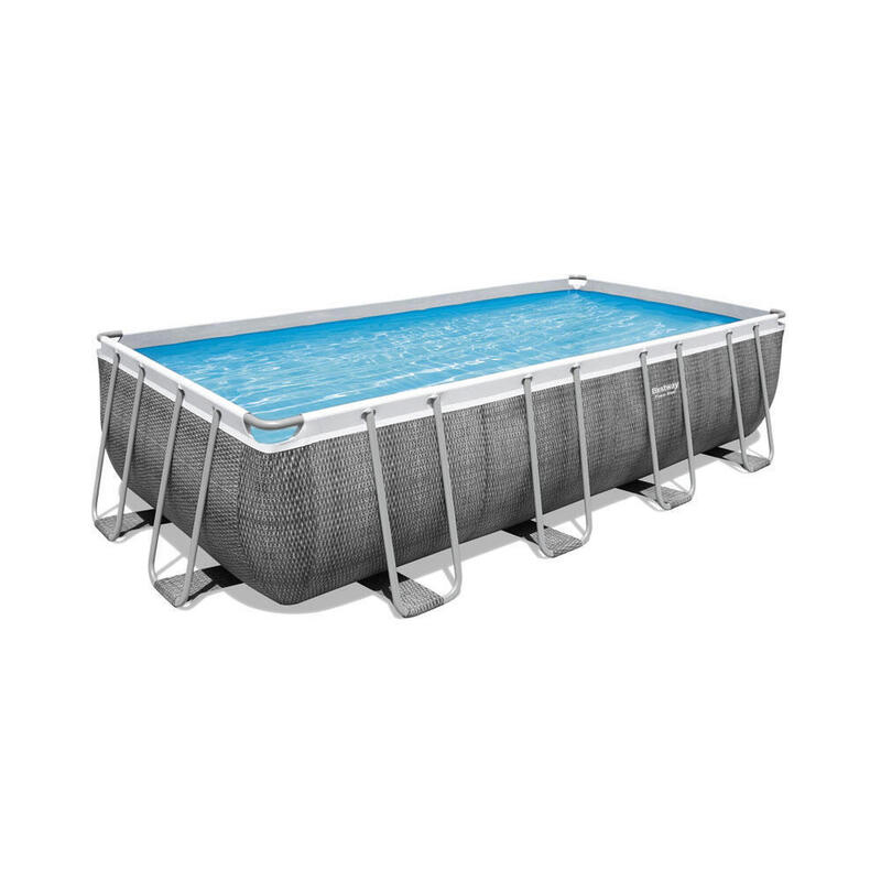Ensemble de piscine tout en 1 - Bestway Power Steel Rattan 488x244x122 cm