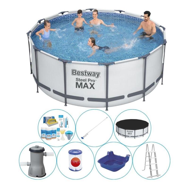 Bestway Steel Pro MAX Rond 366x122 cm - Zwembad Combinatie Deal