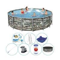 Piscine avec accessoires - Bestway Power Steel Ronde 488x122 cm