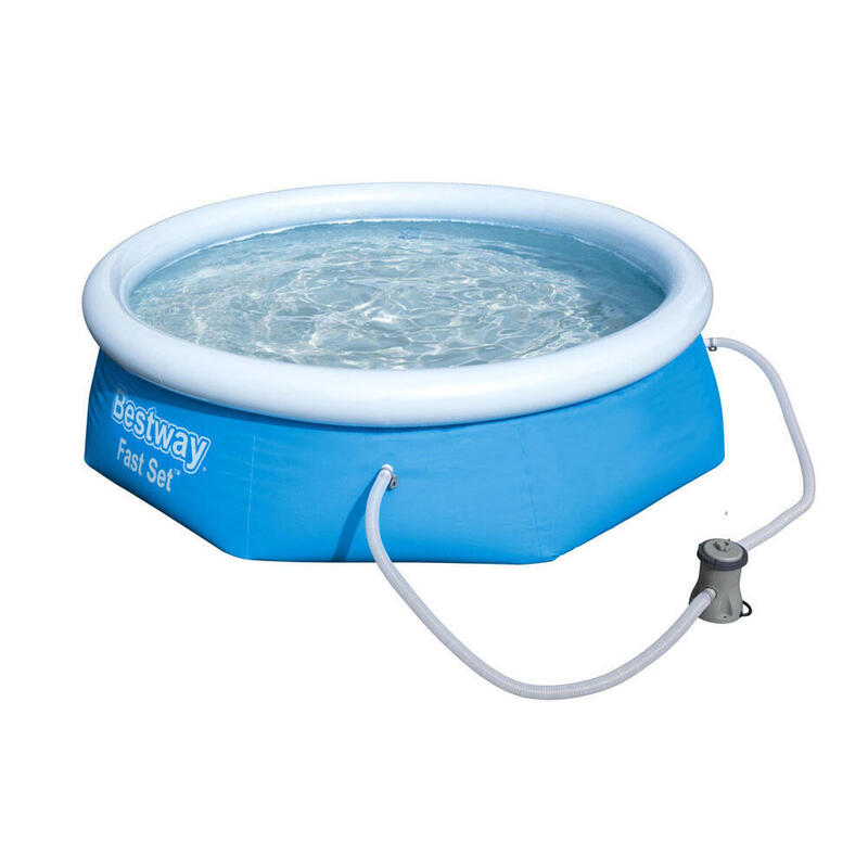 Bestway Piscine - Fast Set - 244 x 66 cm - Avec WAYS Kit d'entretien, Pompe de