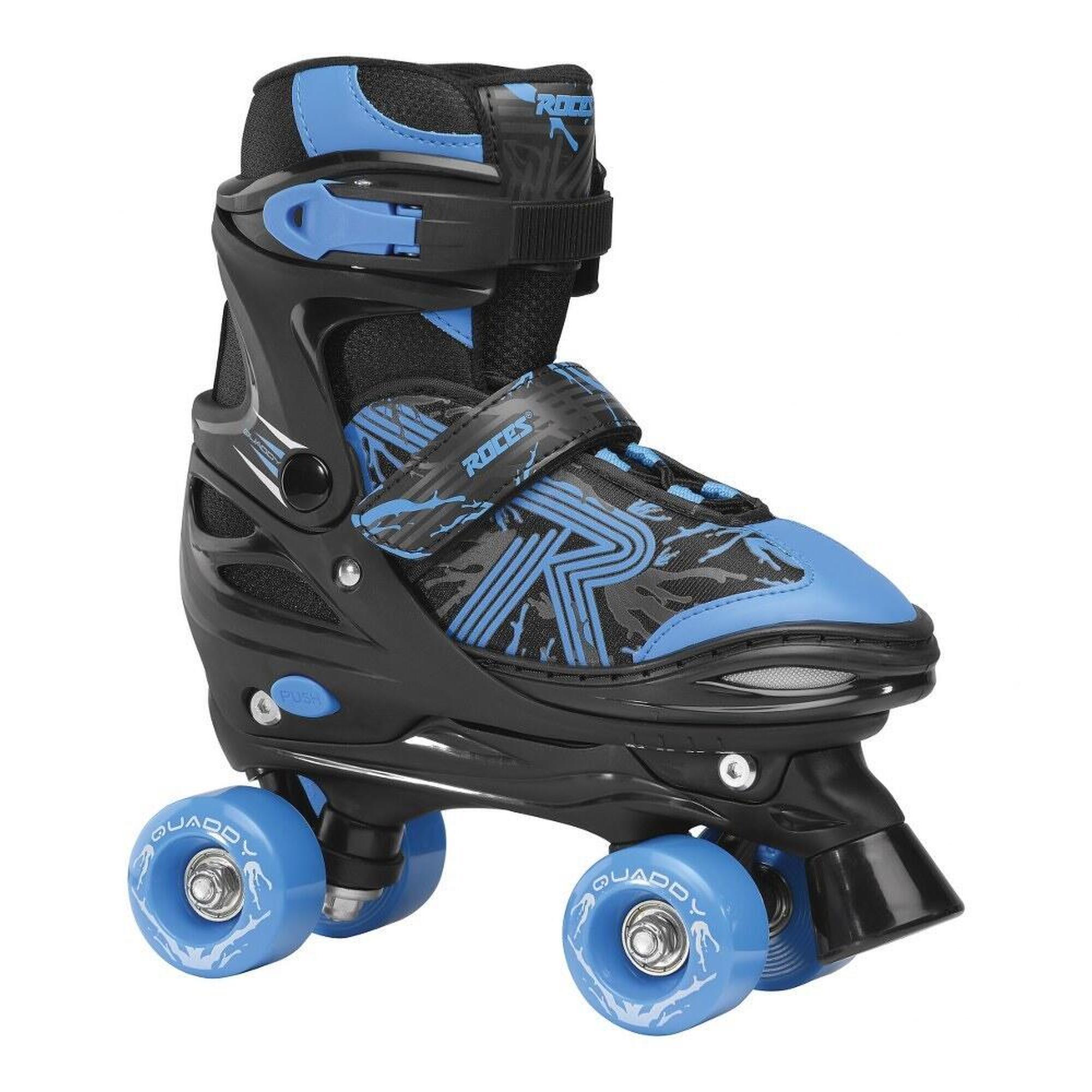 Roces - Patins À Roulettes - Quaddy 3.0 - Enfants - Réglables - Noir - Bleu - Patins À Roulettes - Bleu - Decathlon