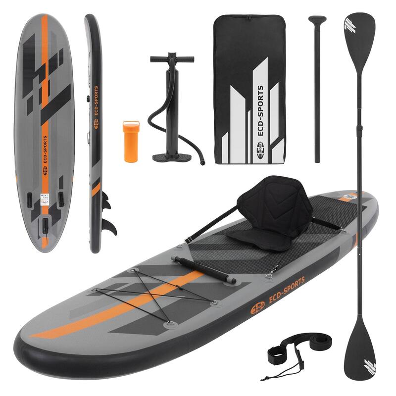 Planche de stand up paddle gonflable kayak 320x82x15 cm gris/orange