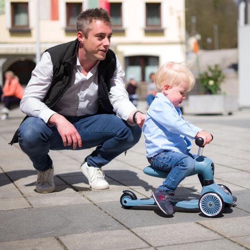 Loopfiets en step in één Highwaykick 1 - Steel