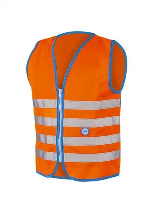 Fluojas kind- fun jacket oranje - en1150 - ritssluiting