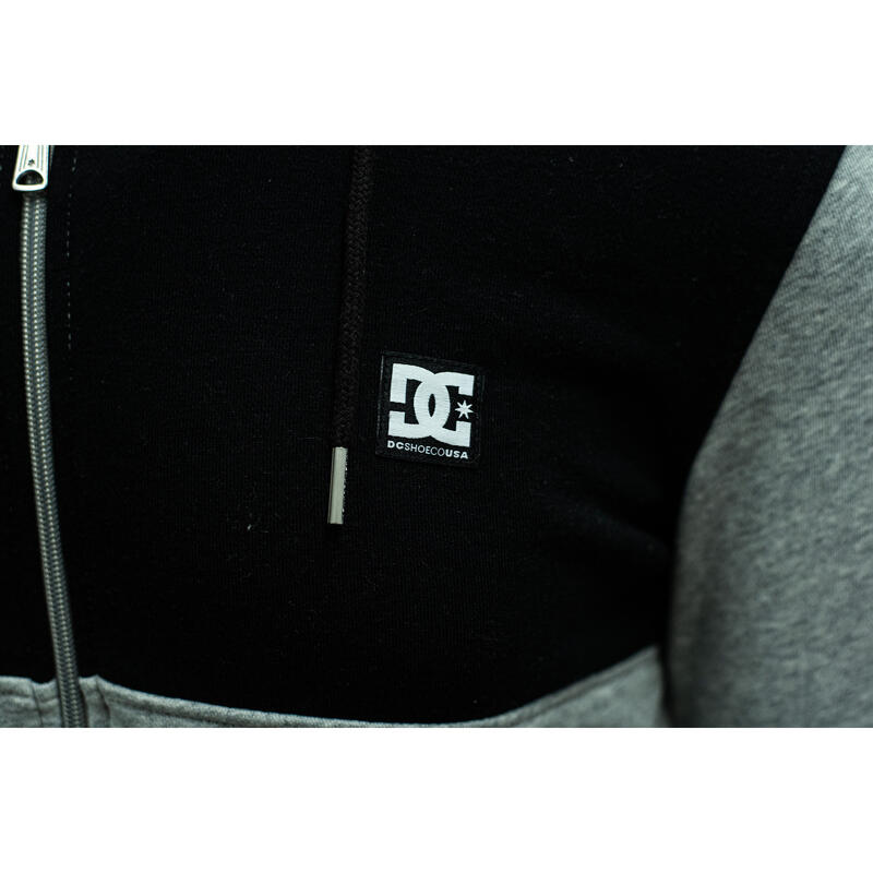 Sudadera DC Shoes Studley Zip-up Hoodie, Gris, Hombre