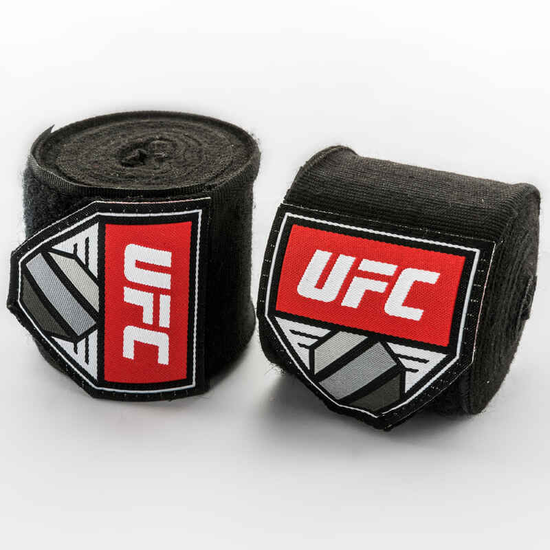 UFC Boxbandagen SCHWARZ 4,6m aus elastischem Baumwoll-Mischgewebe - 1 Paar