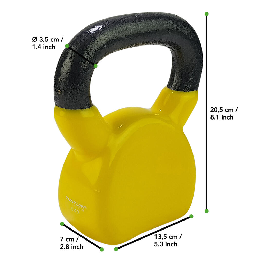 Cast vinyl kettlebell 6 kg