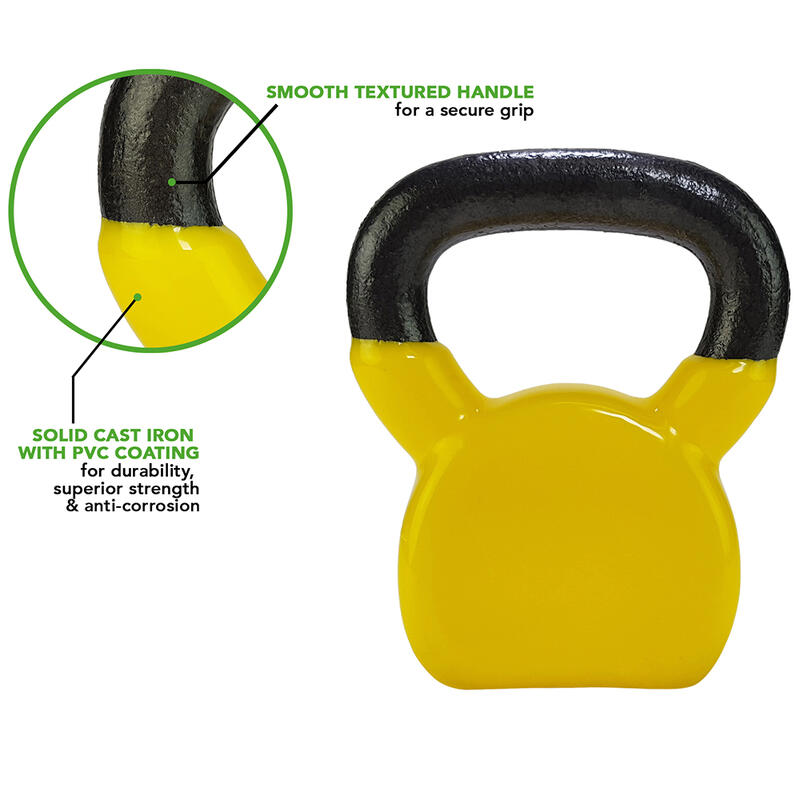 Kettlebell - Vinyl - Gewicht - Geel