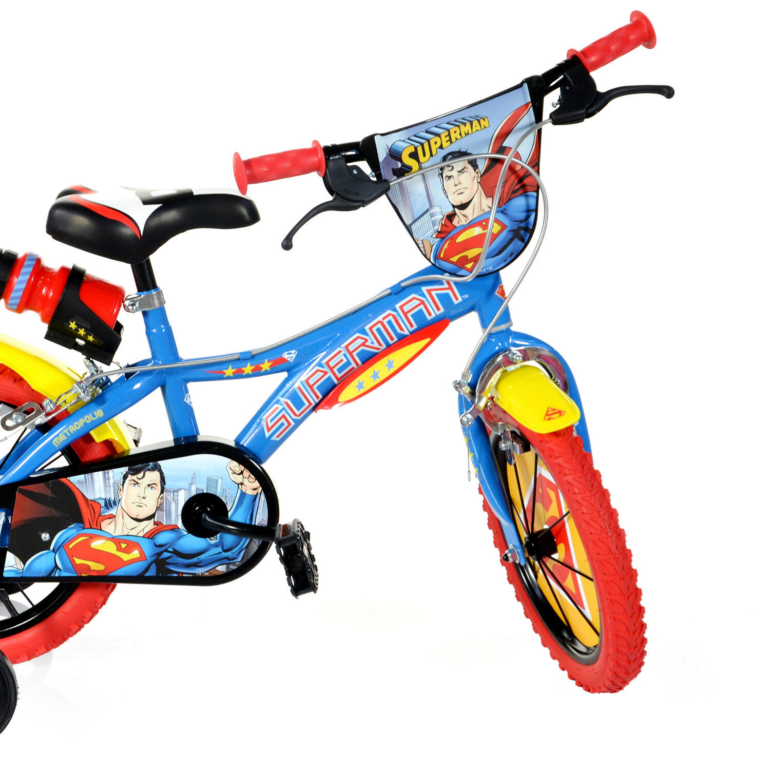 Bicicleta Niños 14 Pulgadas Superman azul 4-6 años 3/5
