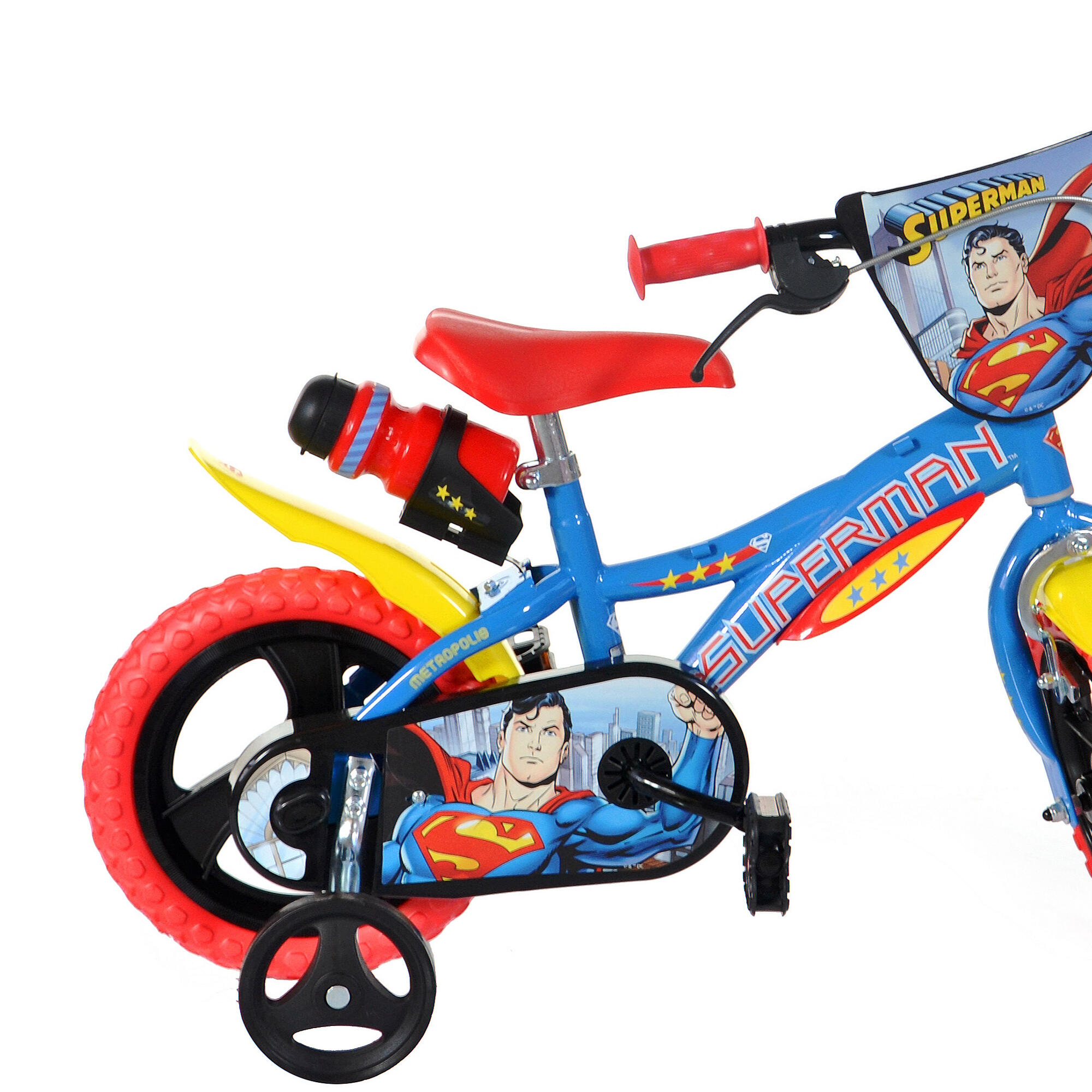 Dino Superman Kids Bike - 12in Wheel 3/4