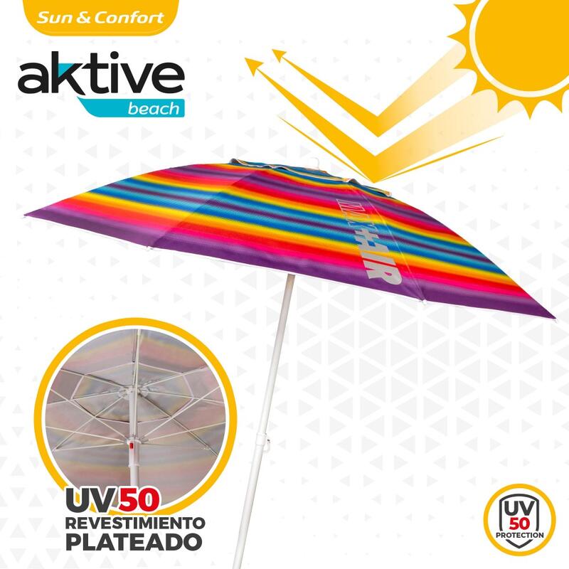 Guarda-Sol de praia de 200 cm + proteção UV50 Aktive Beach