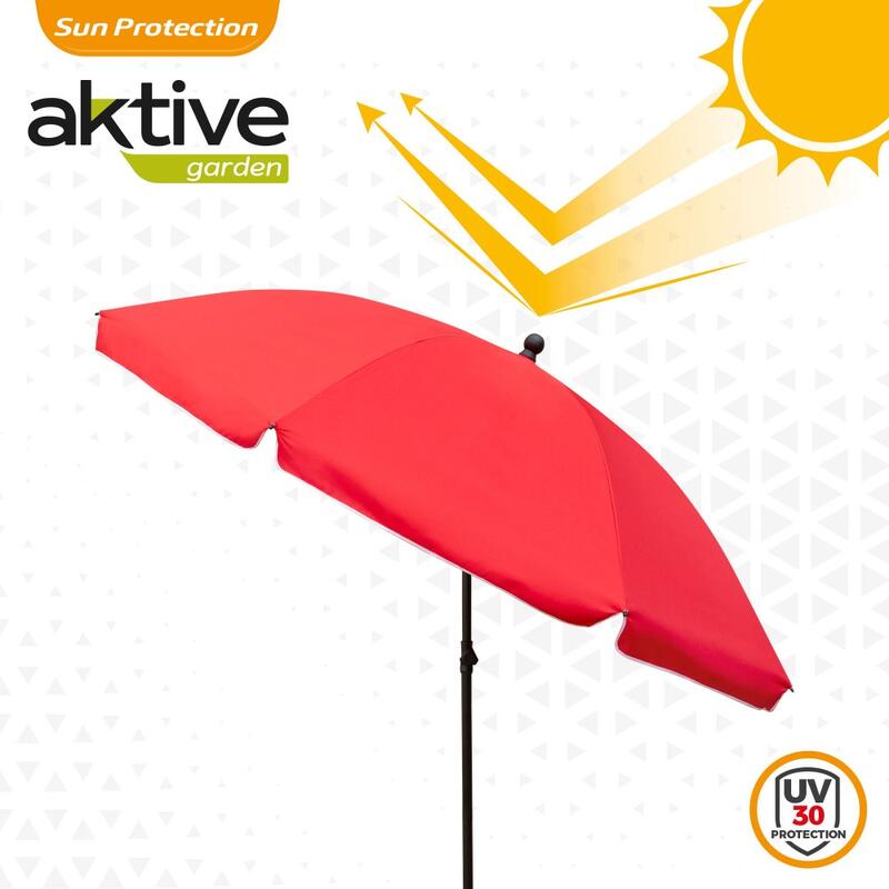 Guarda-Sol com Filtro UV50  - cor vermelha de 240 cm Aktive Beach