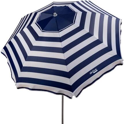 Aktive Parapluie de plage coupe-vent 8 cannes 220 cm marine