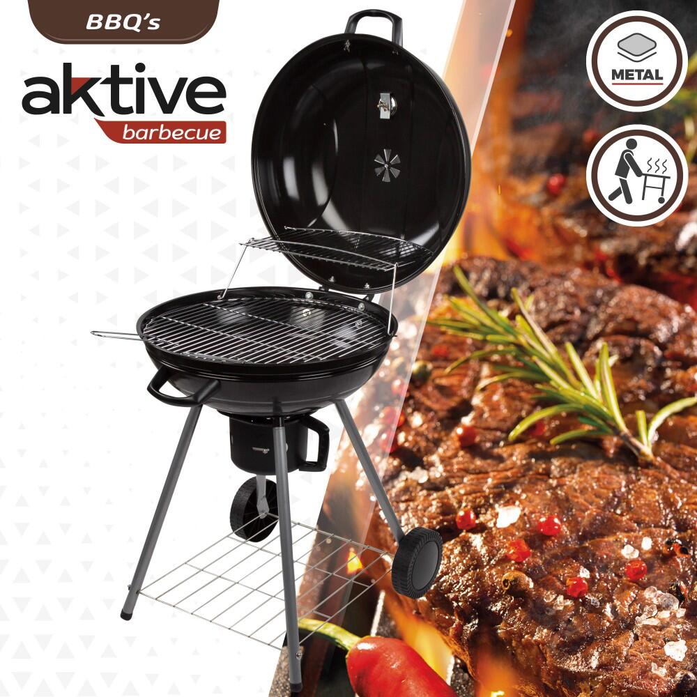 Barbacoa de carbón redonda con tapa Aktive 2/7