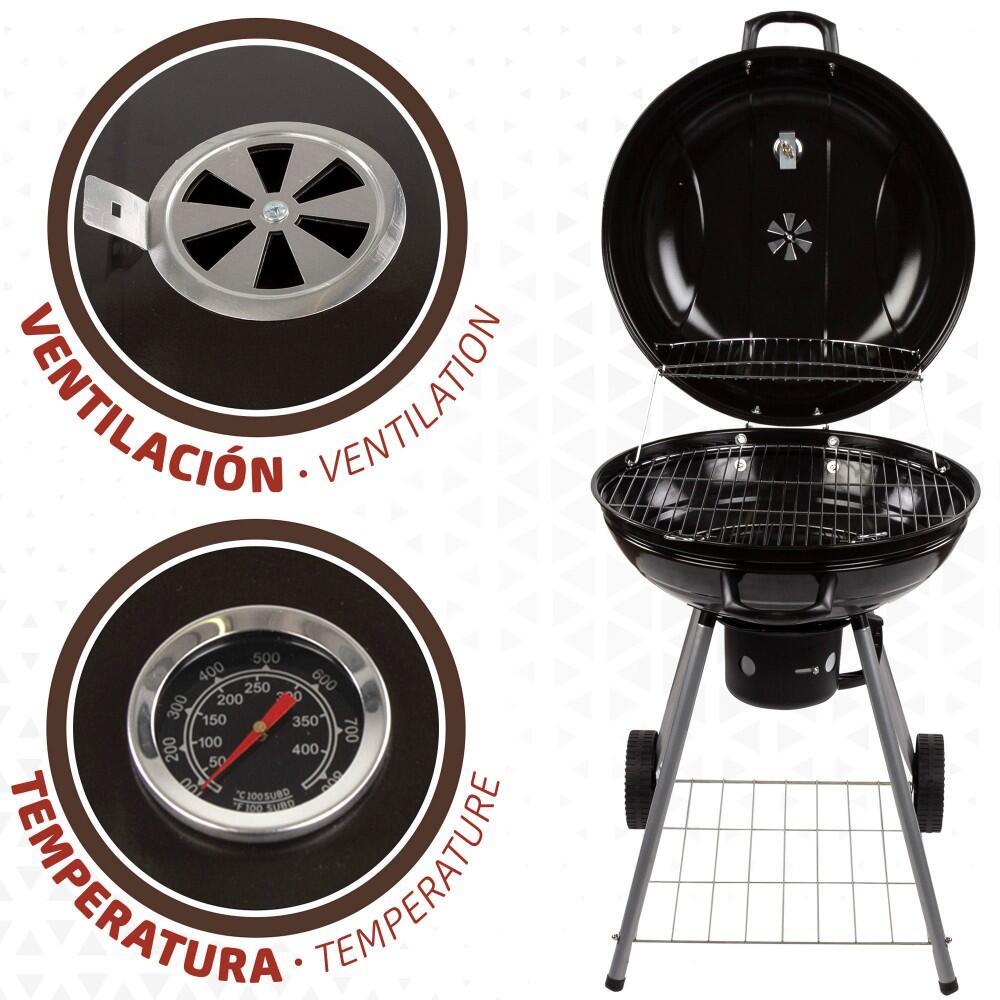 Barbacoa de carbón redonda con tapa Aktive 3/7