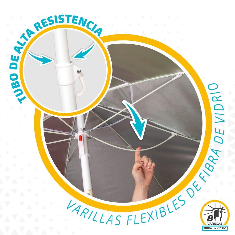 Parapluie de plage 200 cm toit ventilé + protection UV50 Aktive Beach 5/5