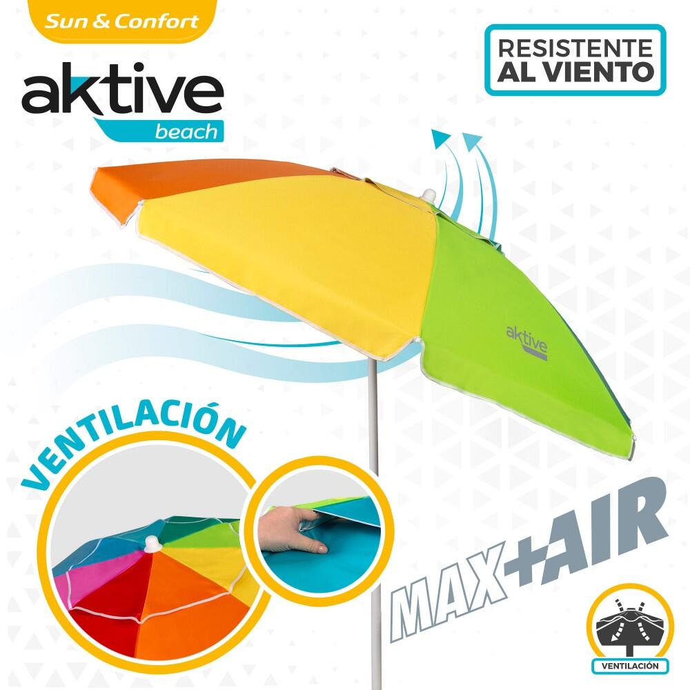 Parapluie de plage 200 cm toit ventilé + protection UV50 Aktive Beach 3/5