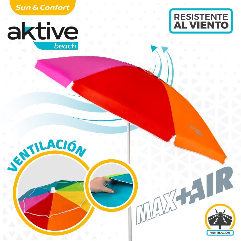 Sombrilla playa antiviento 220 cm con protección UV50 Aktive Beach 3/5