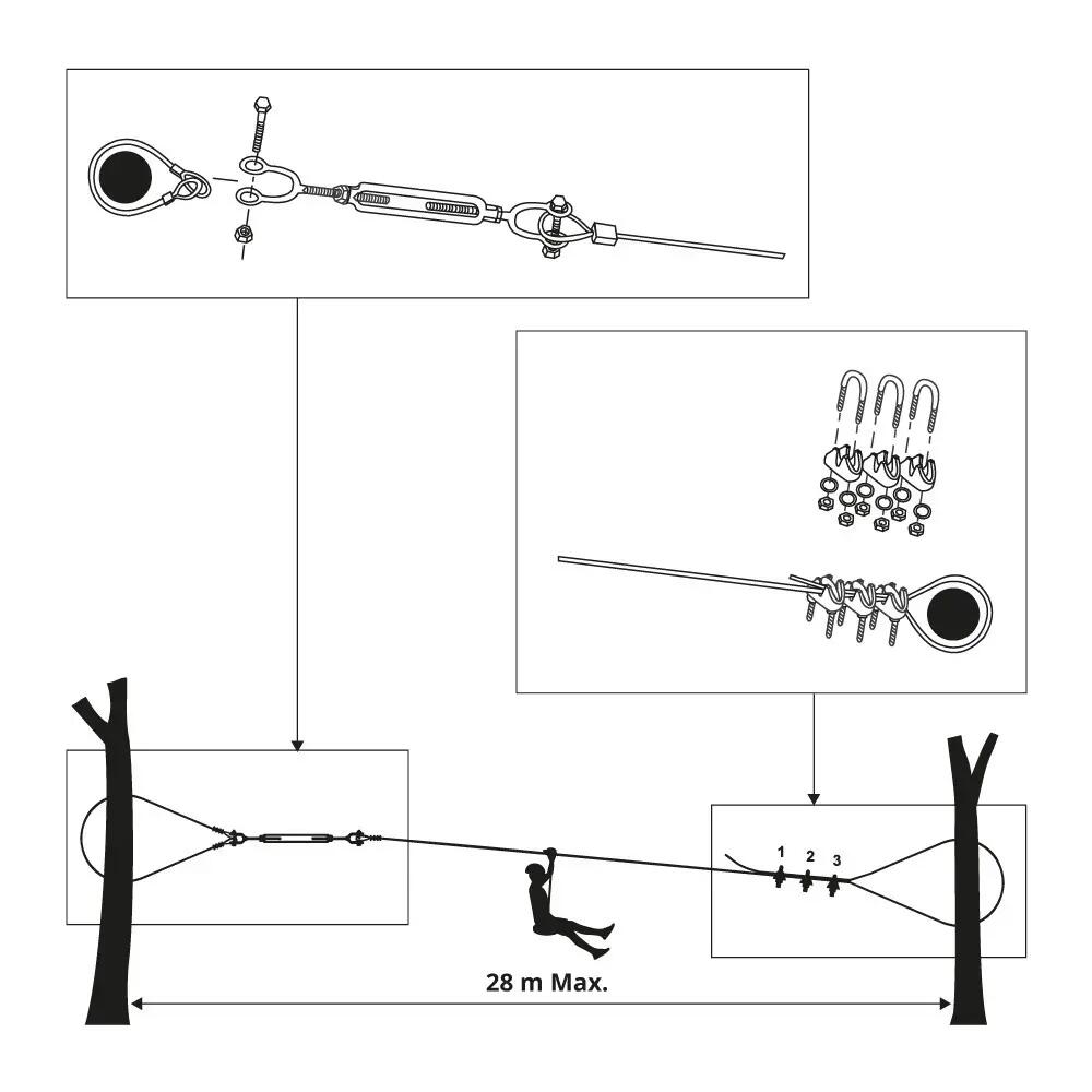 Tyrolienne Frog 28m - Kit complet - Jusqu'à 110kg 4/8