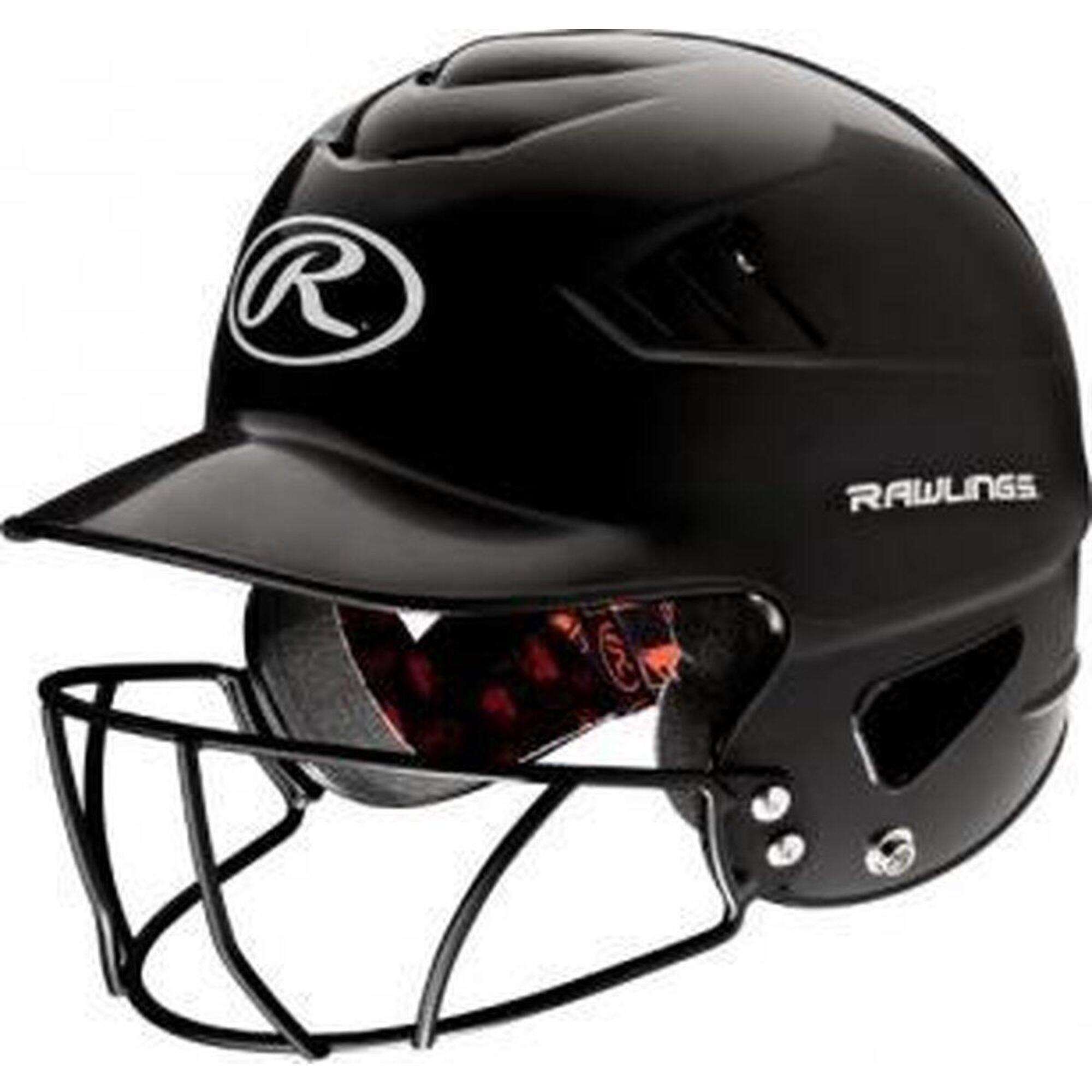 Batting helmet with face protection - Baseball Softball Black One Size Only