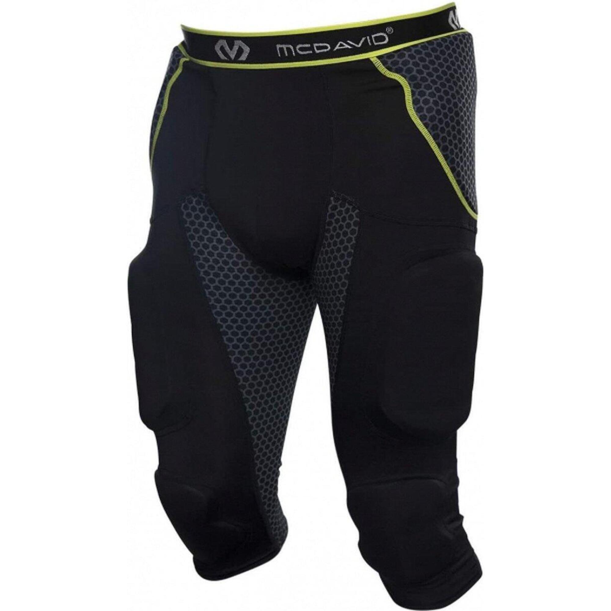 Noir Taille YXS – 2 x L Full Force American Football Pantalon de Jeu Stretch avec 7 Pocket Pad intégrés All in One 