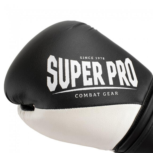 Gants de boxe Super Pro Combat Gear ACE - Noir/Blanc