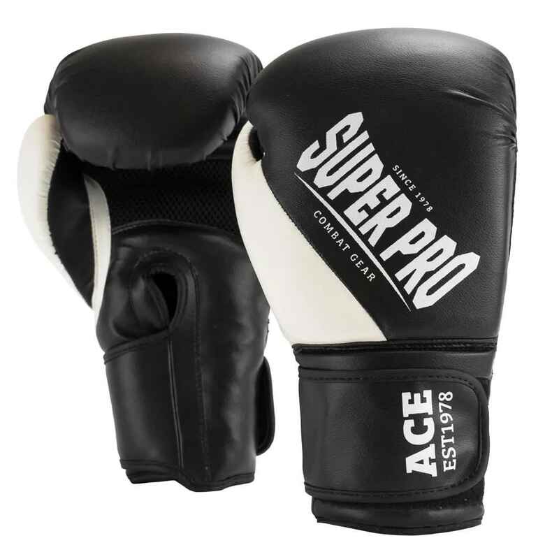 Super Pro (Kick)Boxhandschuhe Combat Gear ACE PU schwarz Größe 10oz