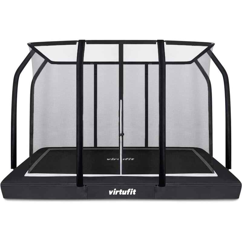 Premium Bodentrampolin mit Sicherheitsnetz - Schwarz - 183 x 274 cm