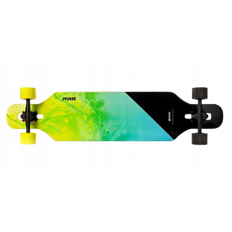 Monopatín Longboard Phase ABEC9 Negro/Lima/Azul