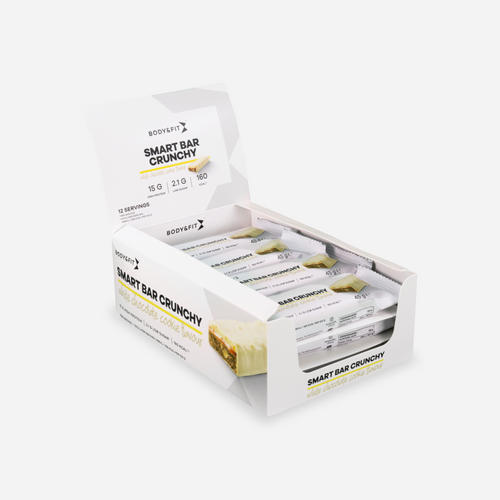 BODY&FIT Smart Bars Crunchy - Proteïne Repen - White Chocolate & Cookies - 12 eiwitrepen