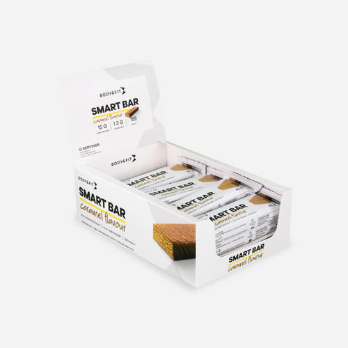 Body&fit - Smart Bars Caramel – Barres Protéinées – 12 Barres (540 Grammes) - Barre Protéinée - Decathlon