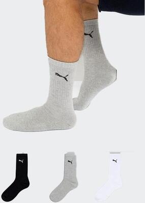 Sokken puma crew socks 3 pack, zwart, uniseks