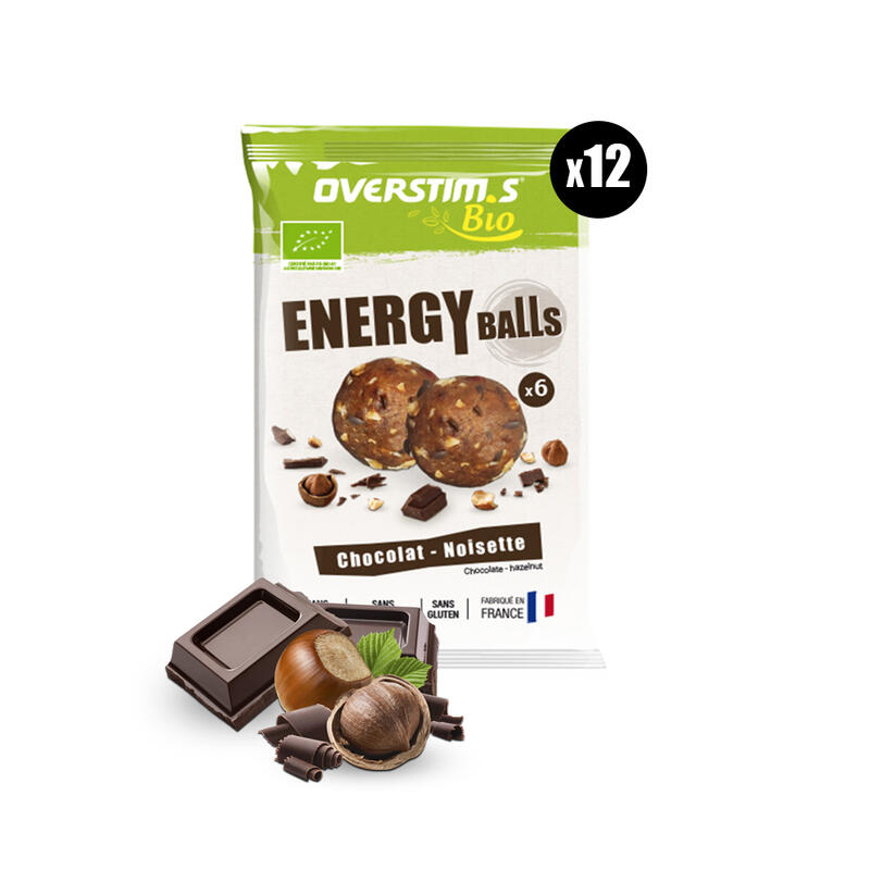 Energy balls bio - Chocolade - Hazelnoot - Doos met 12 zakjes