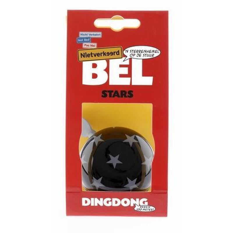 Fietsbel Ding Dong Stars 60 Mm - Zwart/Witte Strepen