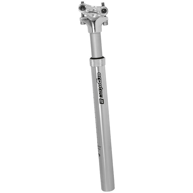 Telescopische verende zadelpen SP-5.0 ø27.2 mm / 350 mm - zilver