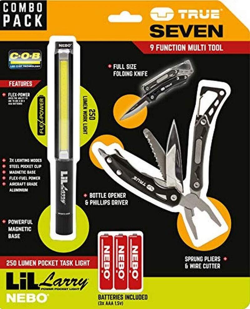 NEBO LIL LARRY + TRUE UTILITY SEVEN MULTITOOL COMBO PACK  2 In 1